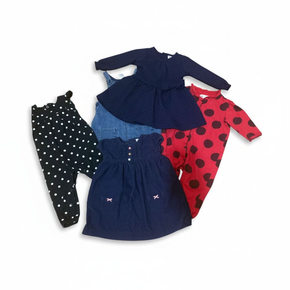Girls 9M Clothing Lot Carter's Just One You 5 Pc Dresses Romper